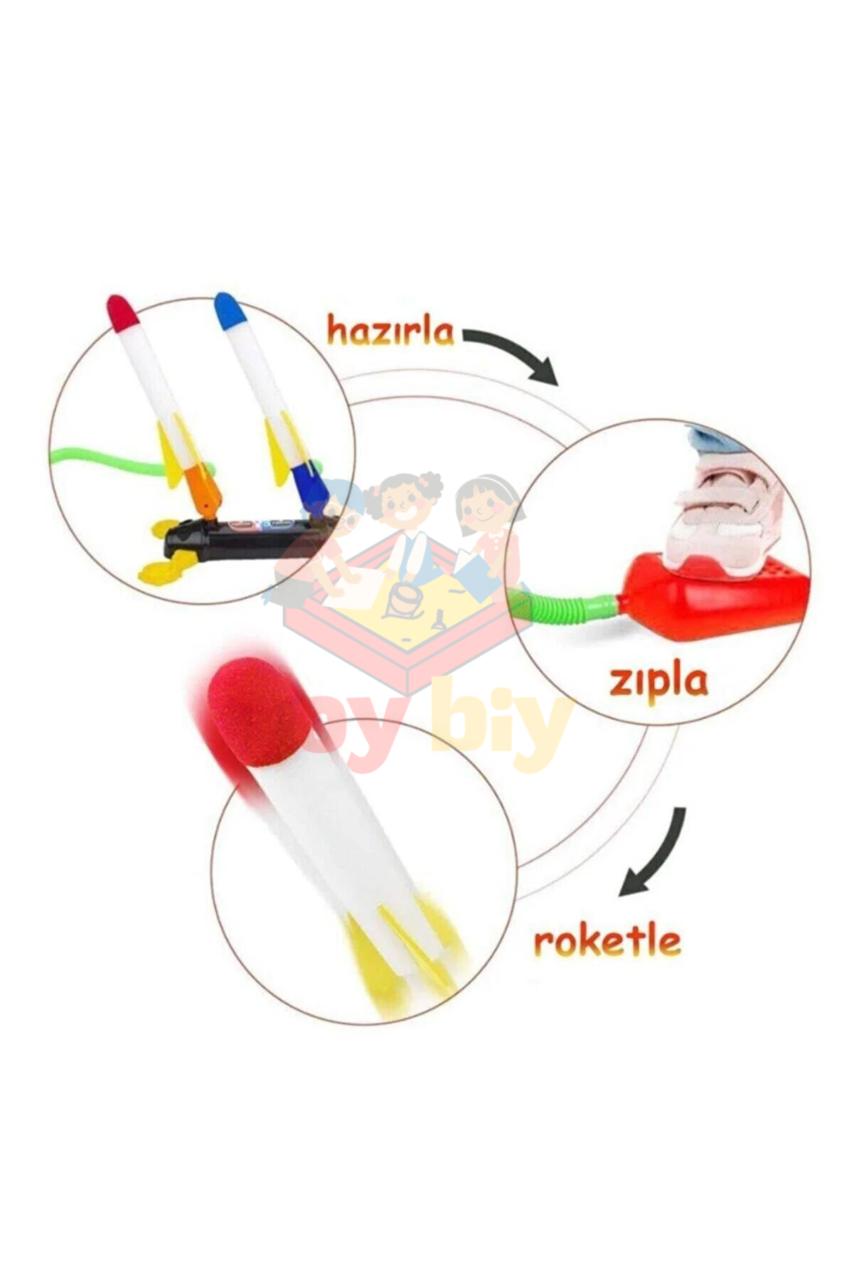 Toybiy Eğlenceli Işıklı Roket Ekstra 2 Roket Hediye