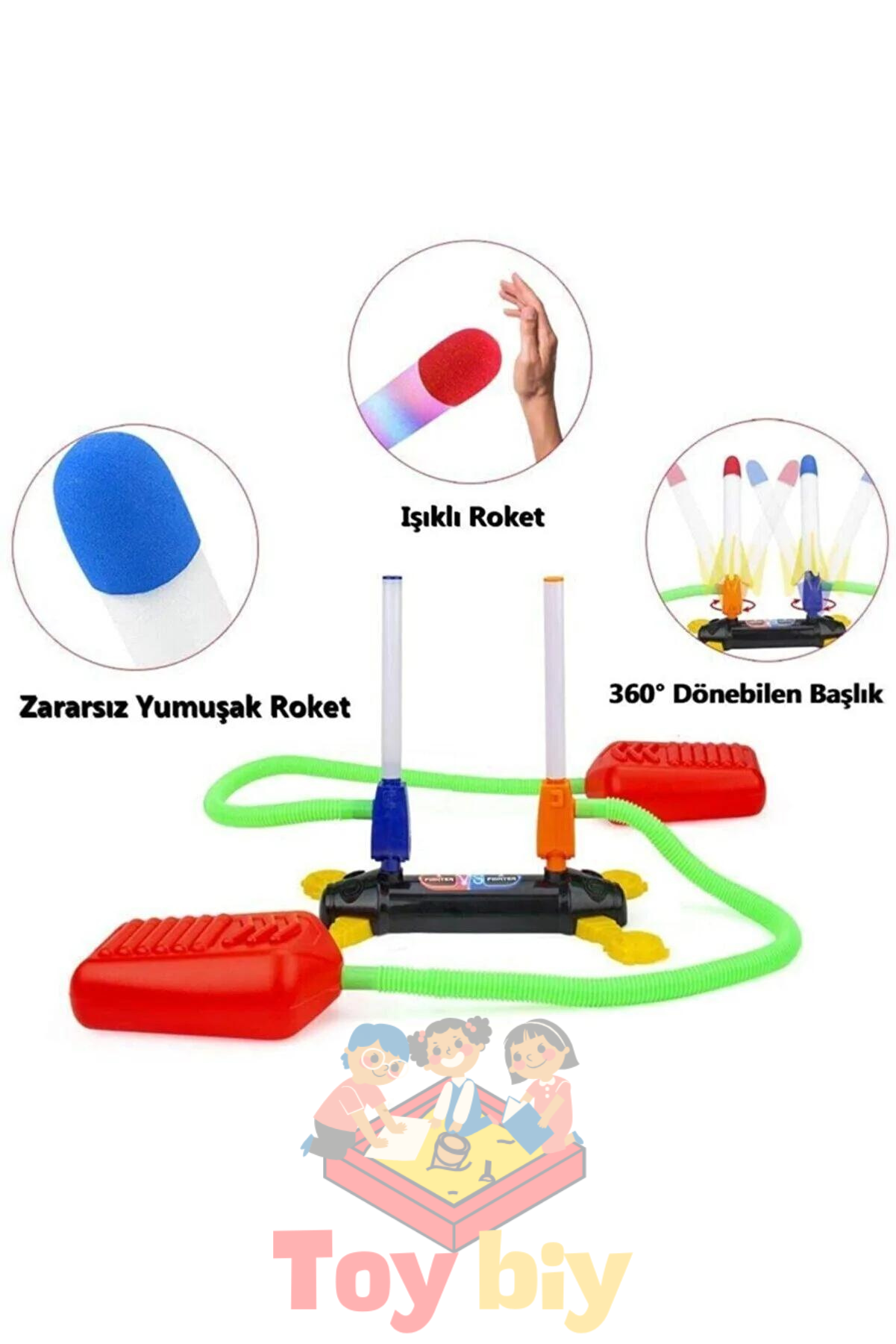 Toybiy Eğlenceli Işıklı Roket Ekstra 2 Roket Hediye